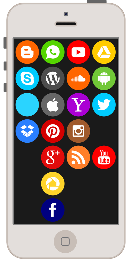 a smartphone with various apps
